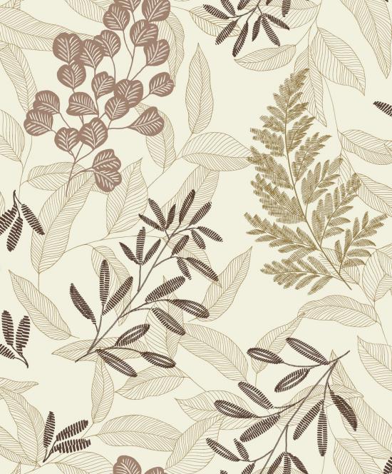 Agrandir - PAPIER PEINT FEUILLAGE BEIGE A63902