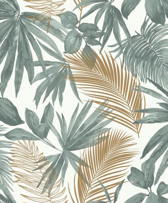 Agrandir - PAPIER PEINT FEUILLAGE GRIS DORé JF3601