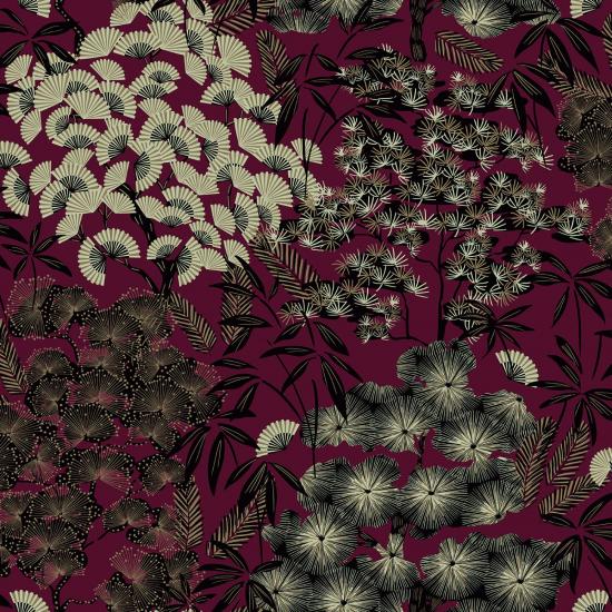 Agrandir - FEUILLAGE JAPONAIS BORDEAU A63003