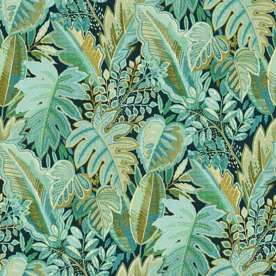 Agrandir - PAPIER PEINT FEUILLE VERT/BLEU A58403