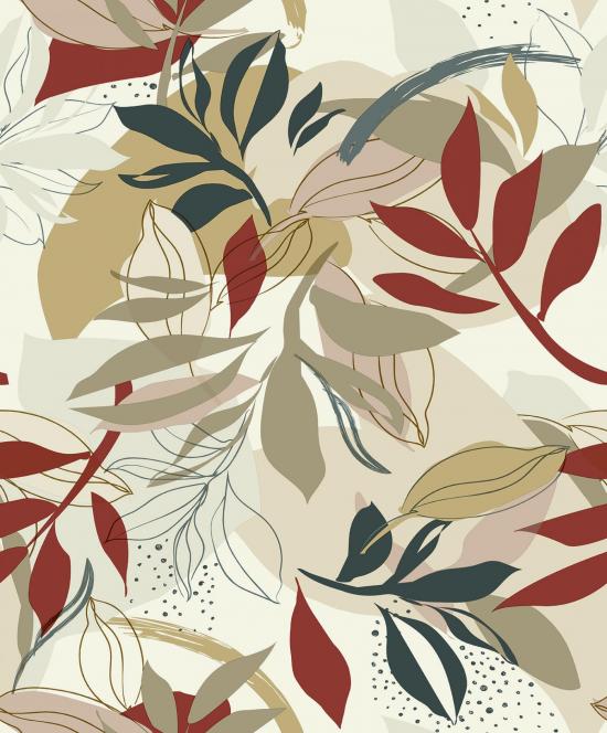Agrandir - PAPIER PEINT FEUILLAGE ROUX 182401