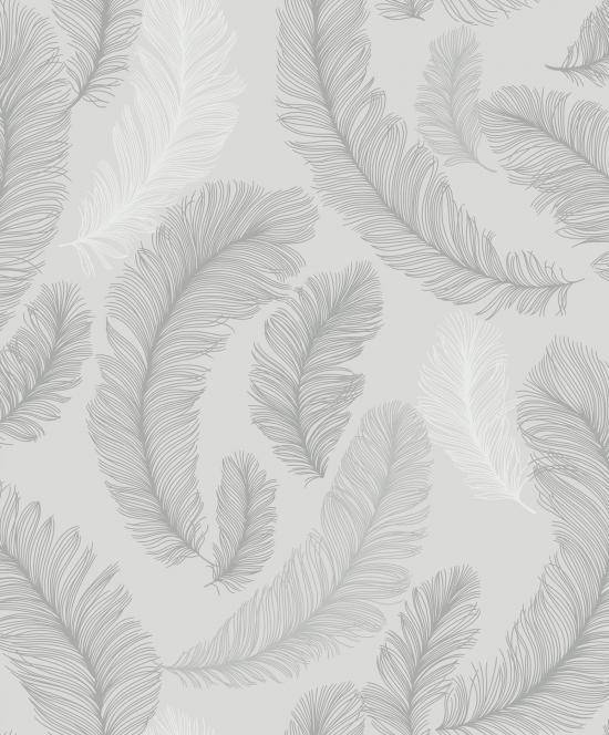 Agrandir - PAPIER PEINT PLUME GRISE RE2002