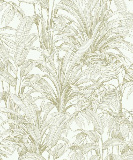 Agrandir - PAPIER PEINT FEUILLAGE DORé ET BLANC A51402