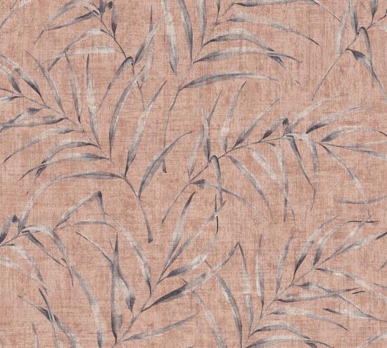 Agrandir - Papier peint feuilles sur fond rose 37335-4_1