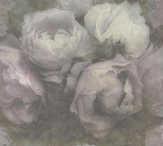 Agrandir - Papier peint fleurs noir et blanc rosé 37392-1_1