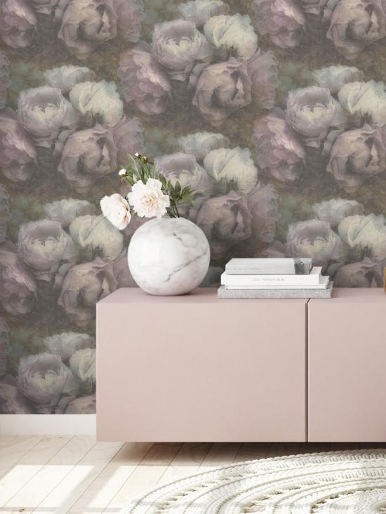 Fleur noir et blanc rosé